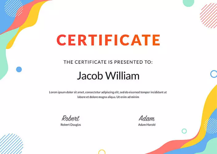 Image of a certificate